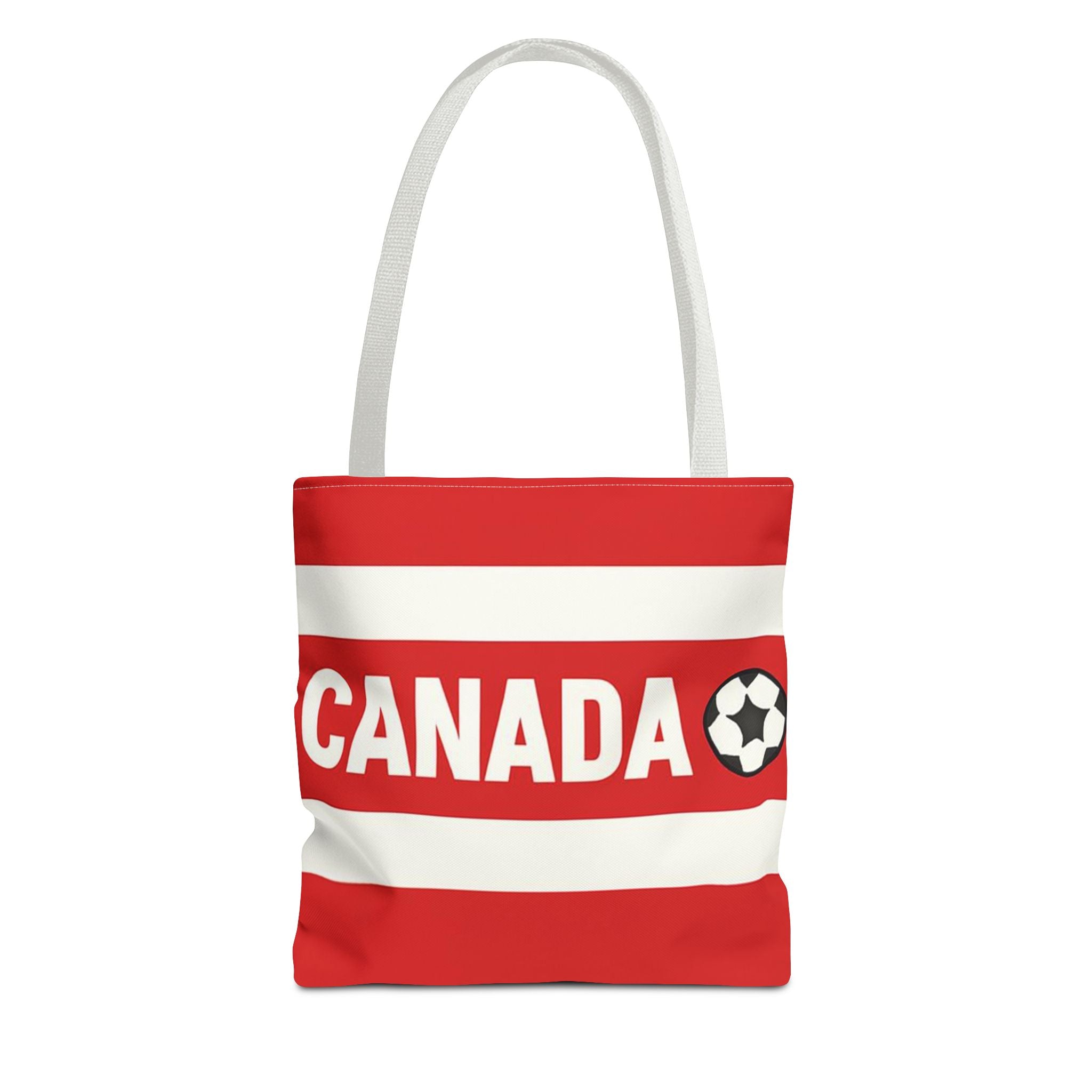 Canada Soccer Fan Tote Bag | Red White Football Stripes