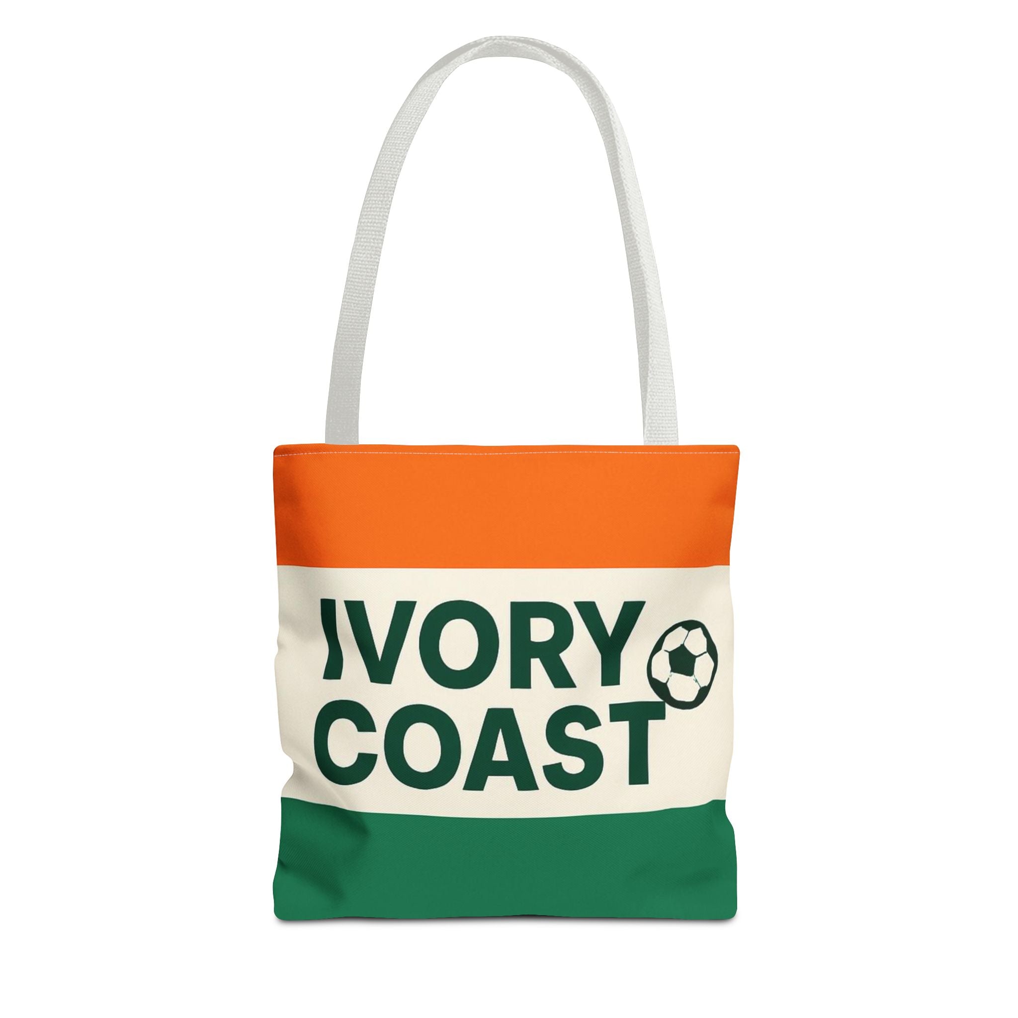 Ivory Coast Flag Stripe Soccer Tote Bag | National Football Tote