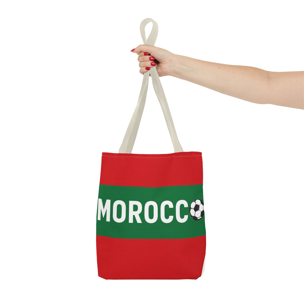 Morocco Soccer Tote Bag | Red Green Football Graphic
