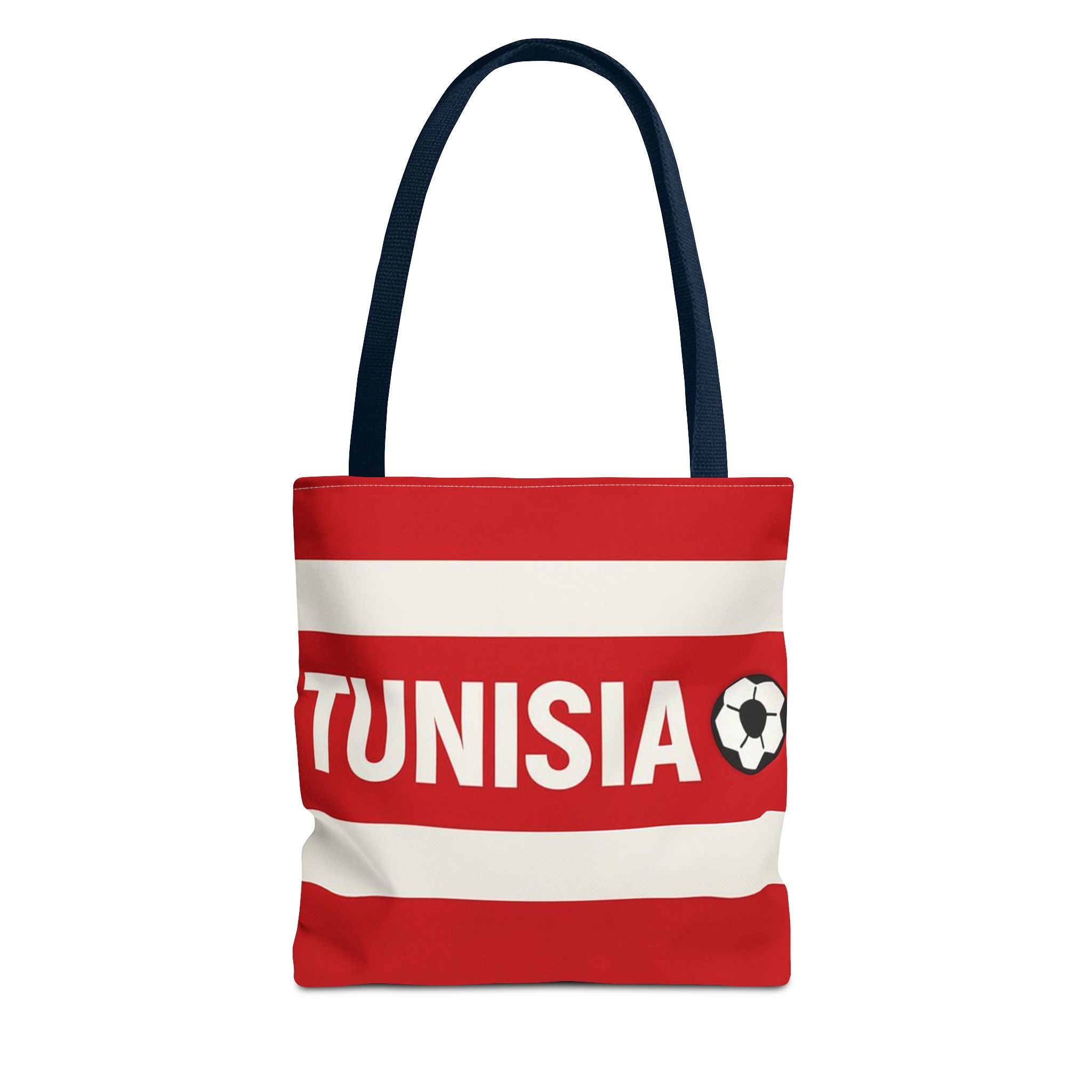 Tunisia Striped Soccer Scarf Tote Bag | Red White Football Fan