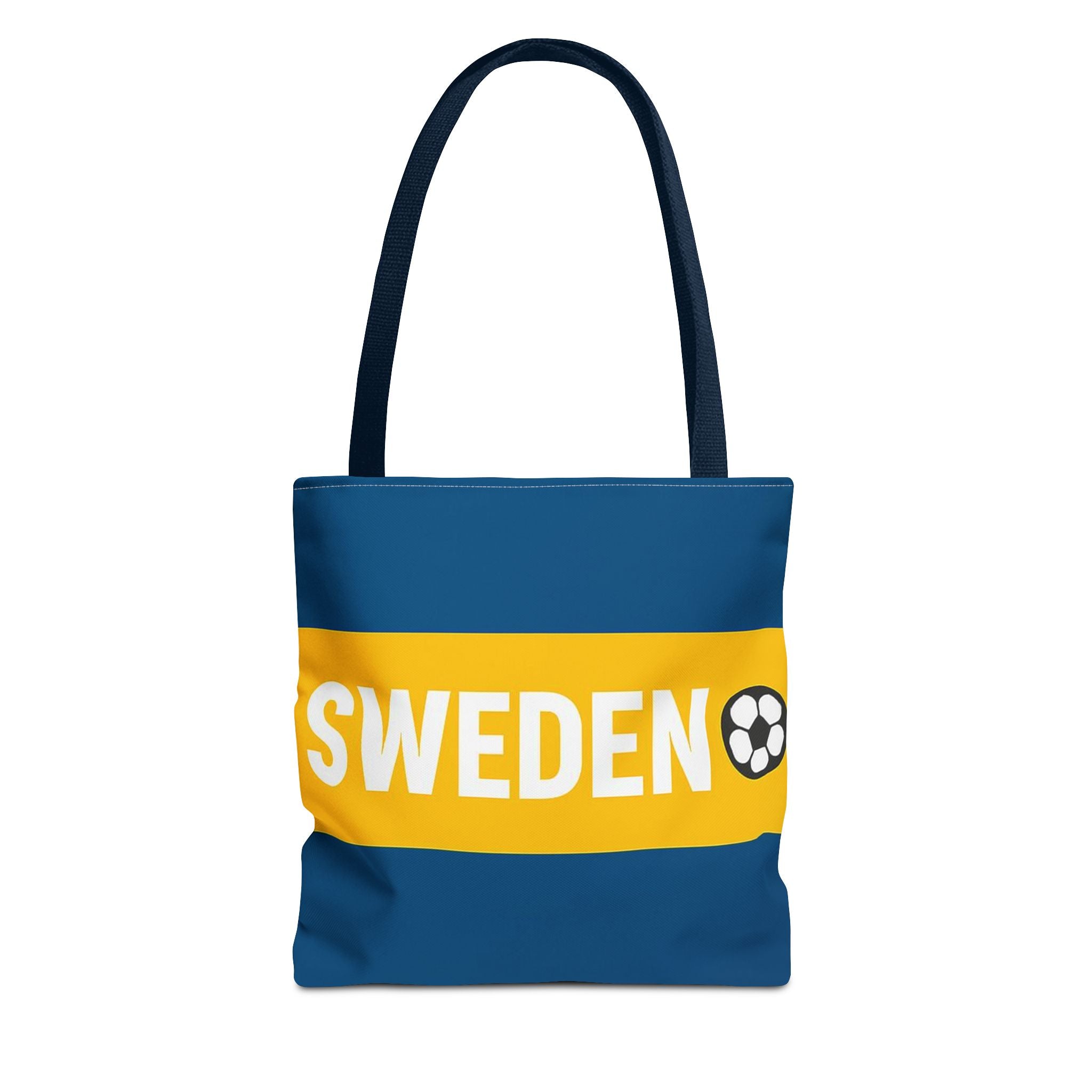 Sweden soccer stripe Tote Bag | Blue and gold football design
