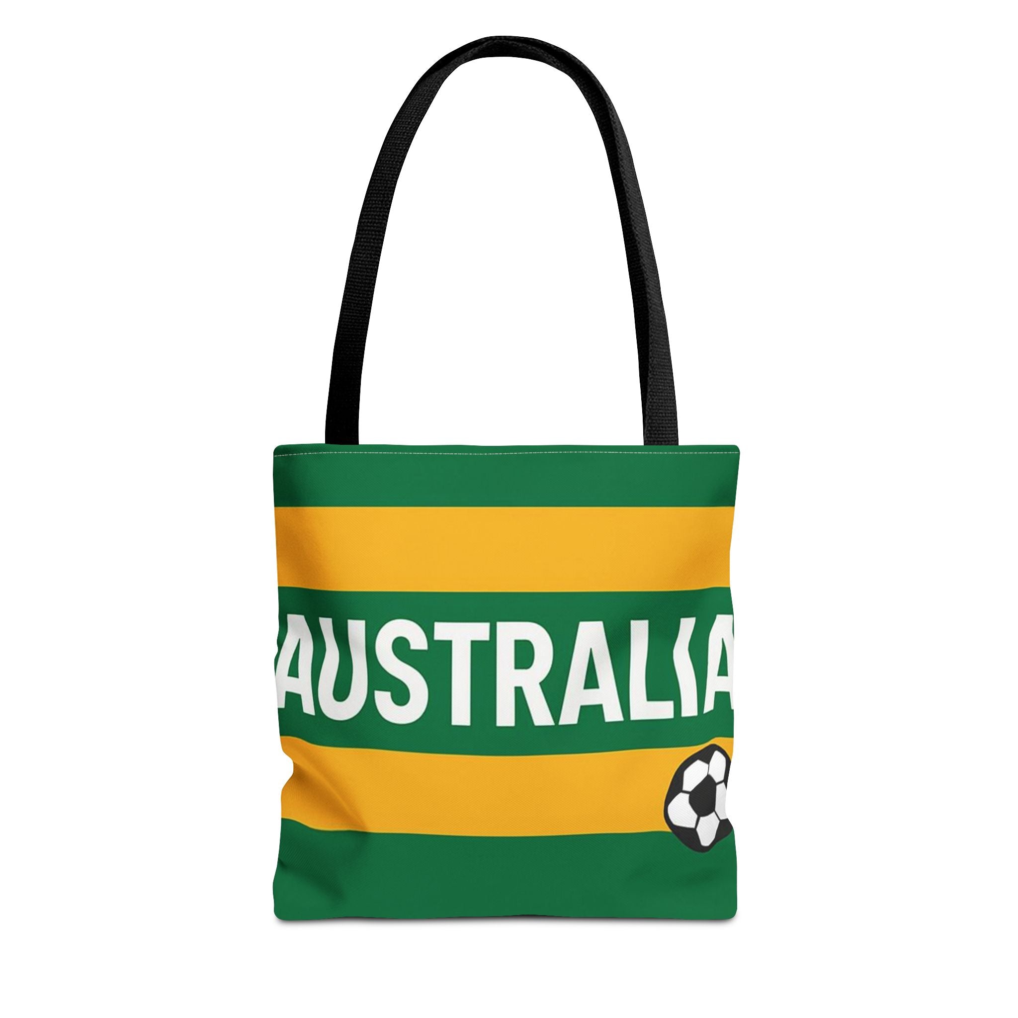 Australia Soccer Fan Tote Bag | Green Gold Football Stripes