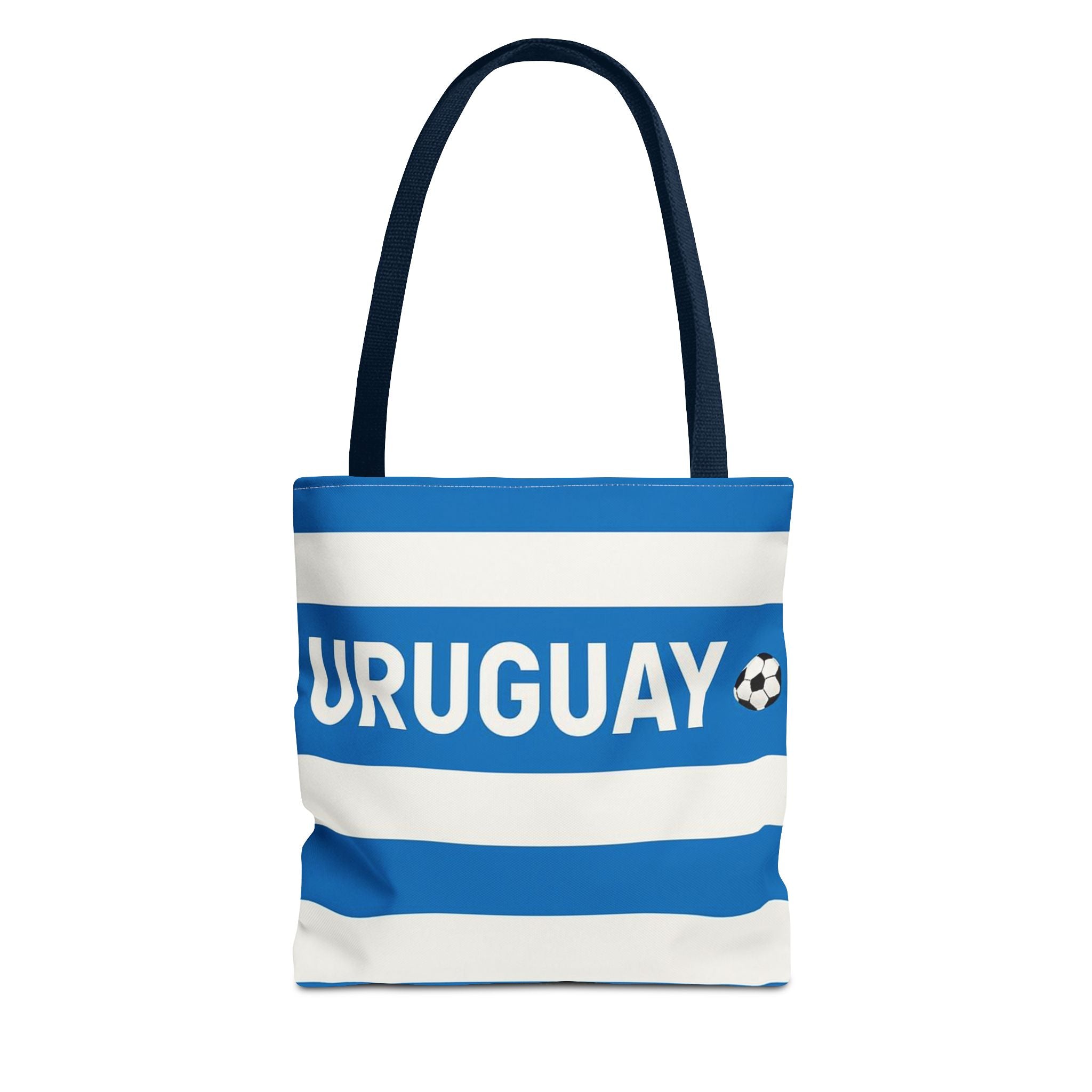 Uruguay Soccer Fan Tote Bag | White Blue Football Stripes