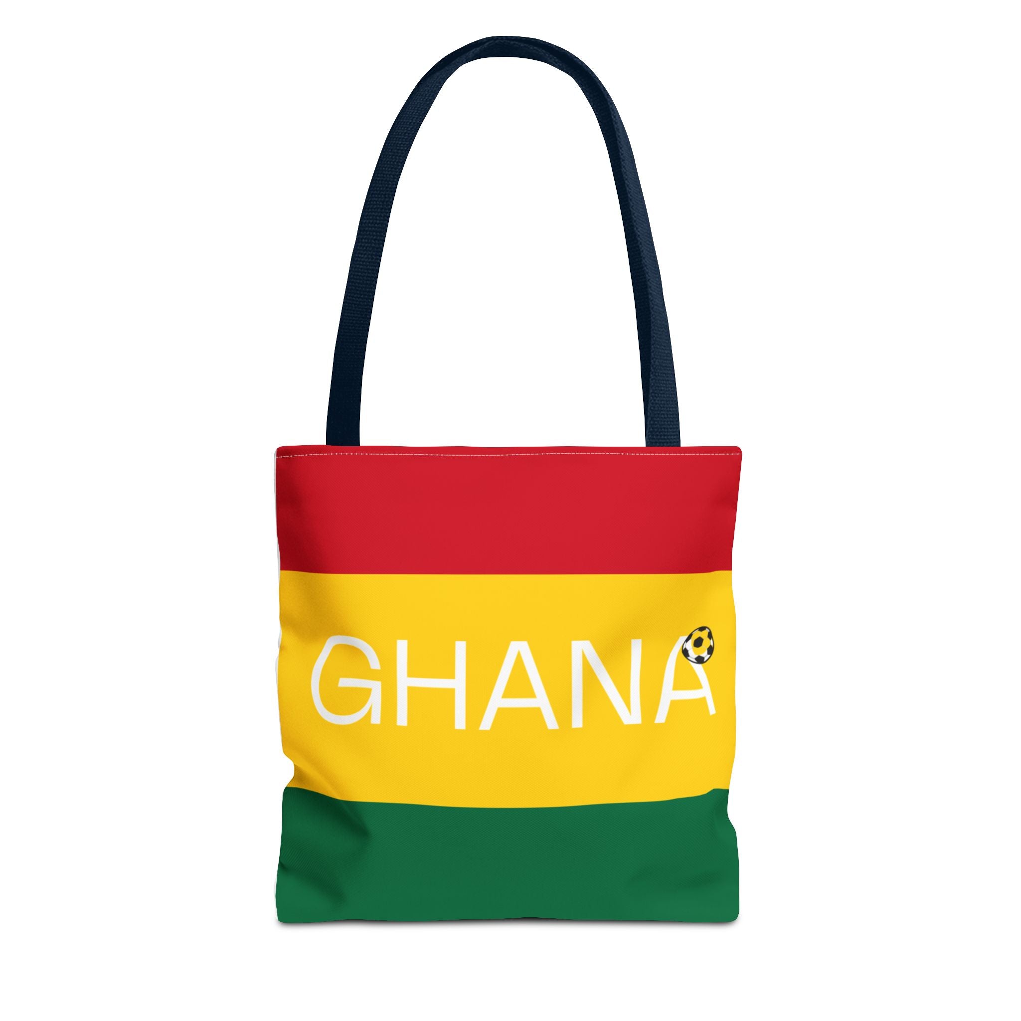 Ghana flag stripes Tote Bag | Ghana text, red yellow green with black star