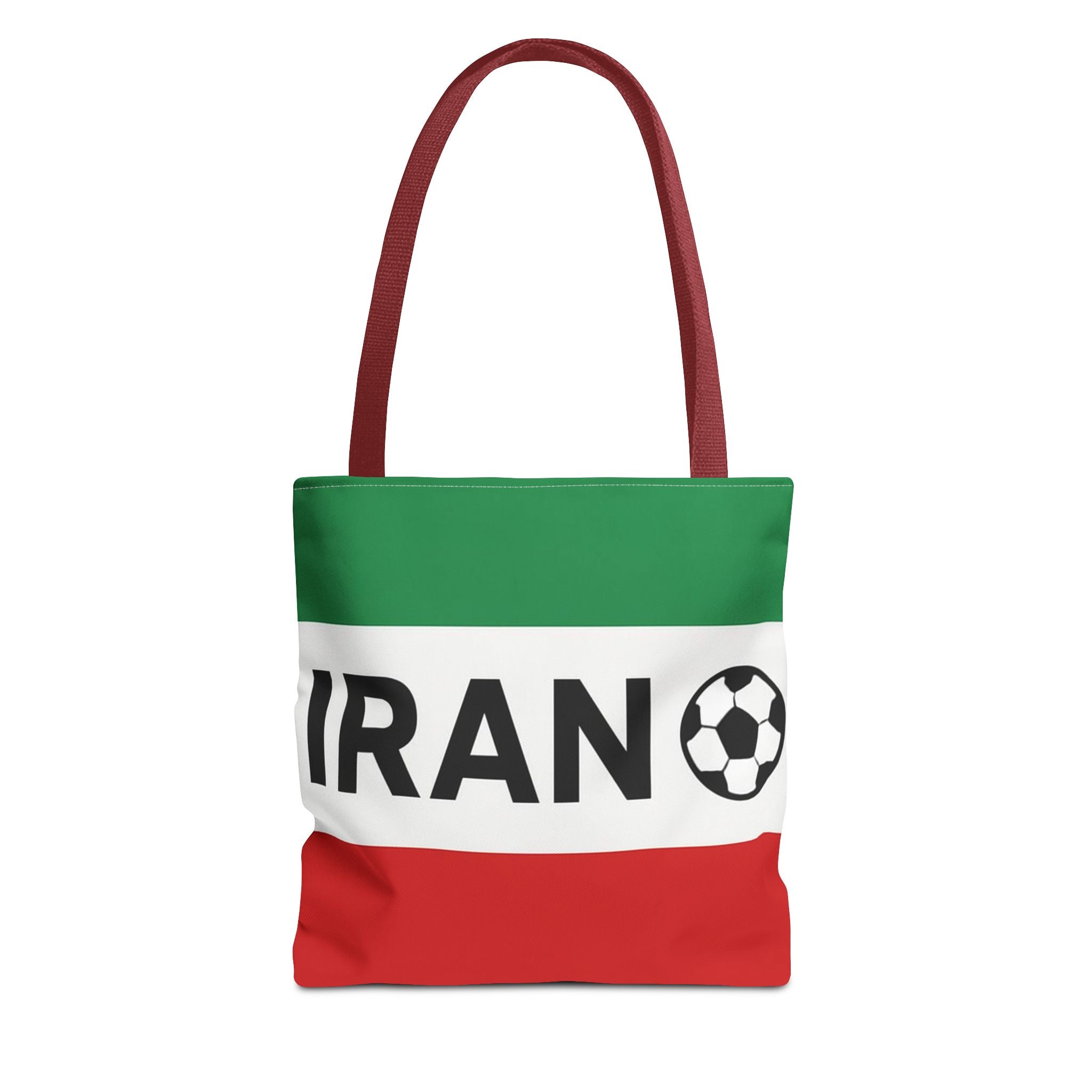 Iran Flag Soccer Tote Bag | Football Stripes Green White Red