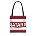 QATAR soccer stripes Tote Bag | Maroon white football design