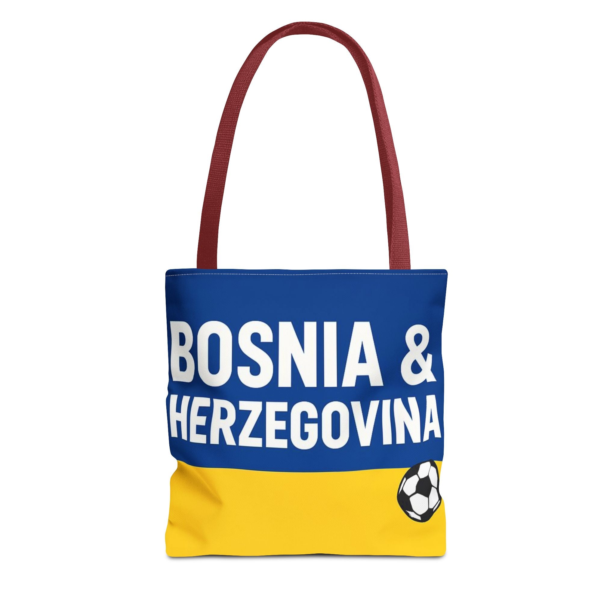 Bosnia & Herzegovina Soccer Fan Tote Bag | Blue Yellow Football Stripes
