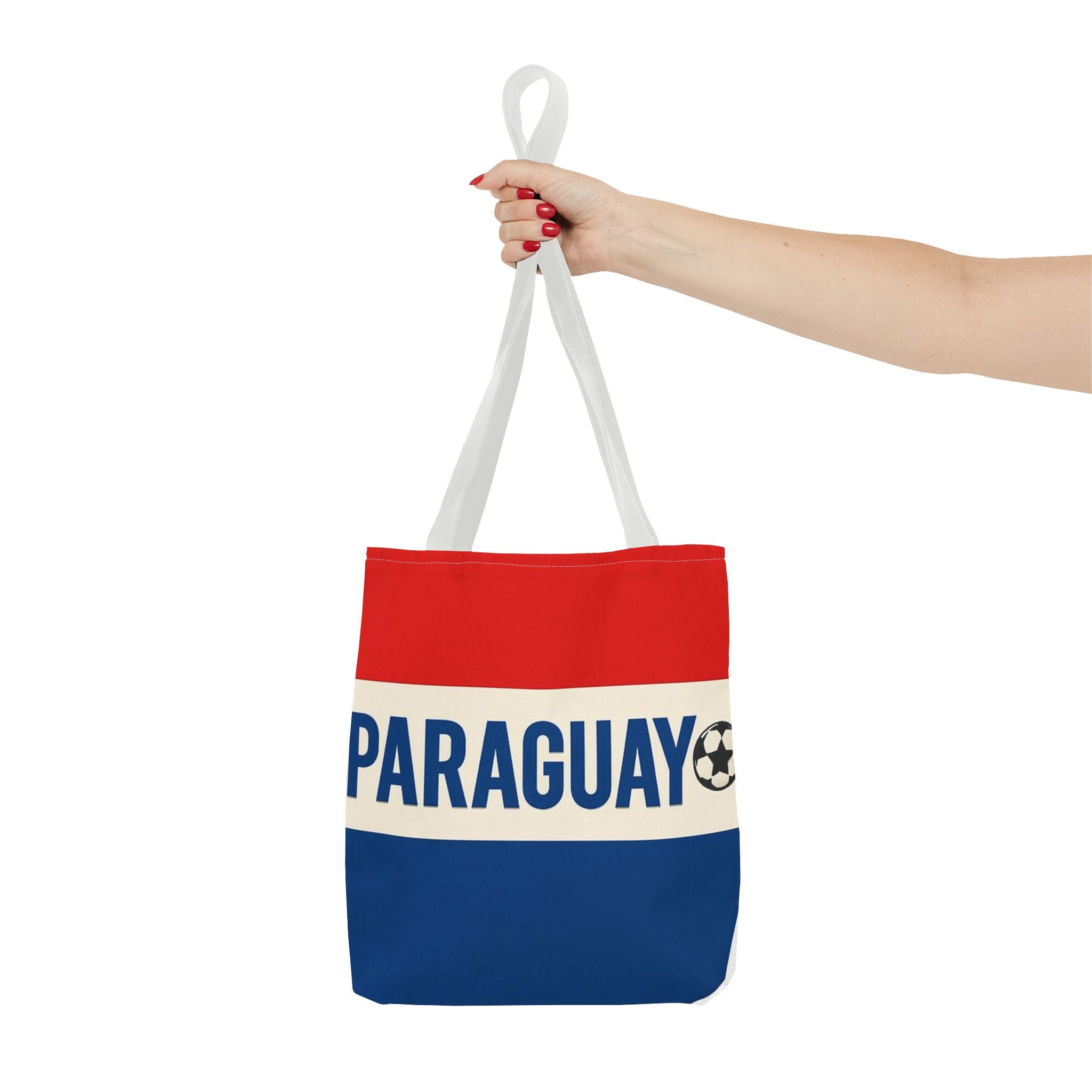 Paraguay Flag Stripe Tote Bag | Soccer Accent