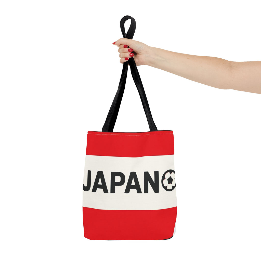 Japan Soccer Logo Tote Bag | Red White Stripe Japan Football