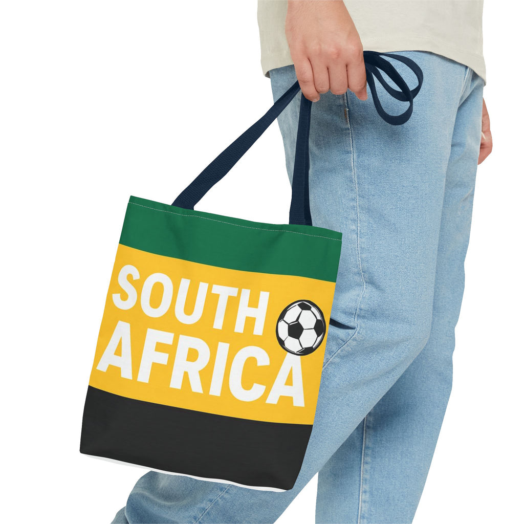 South Africa Soccer Fan Tote Bag | Green Gold Black Football Stripes