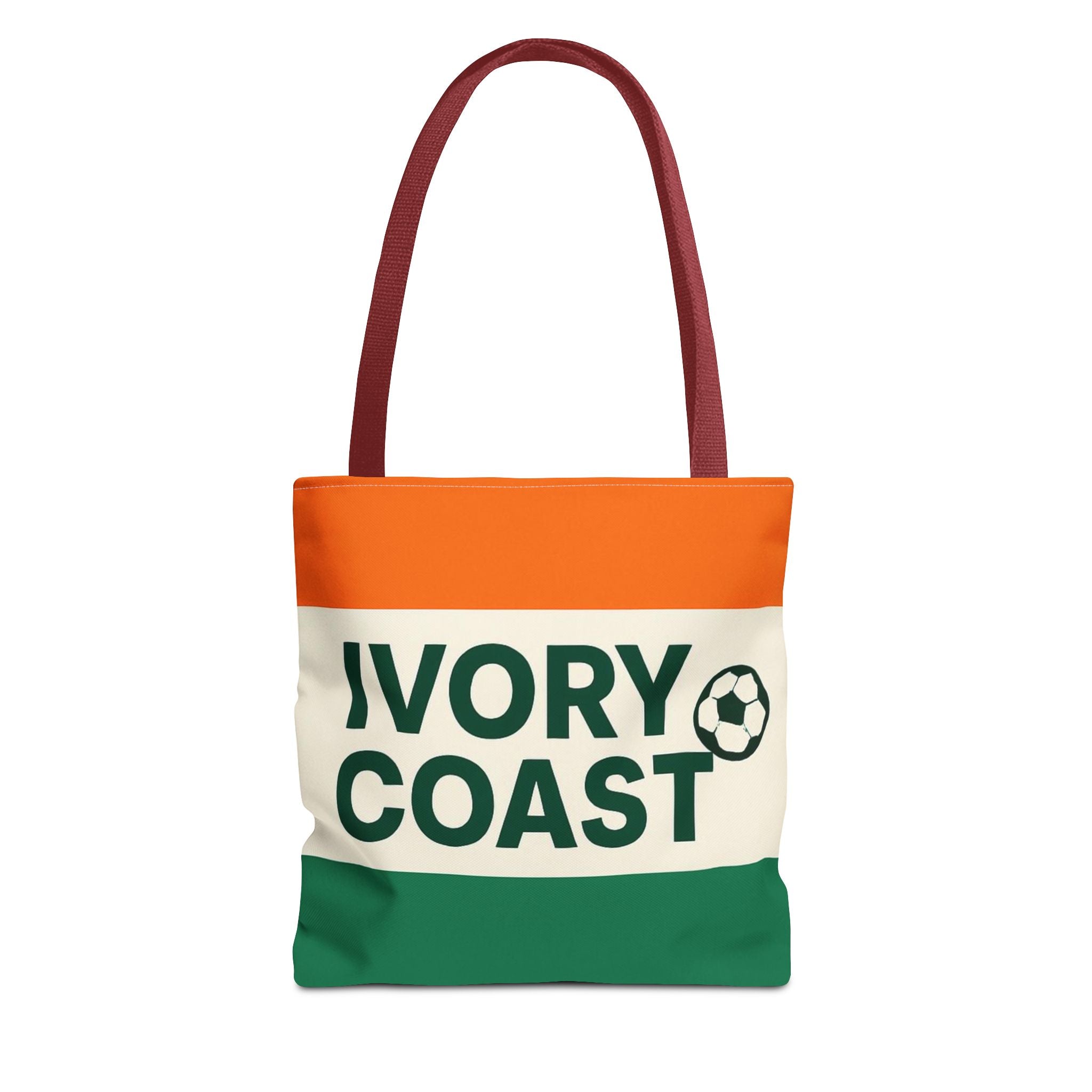 Ivory Coast Flag Stripe Soccer Tote Bag | National Football Tote