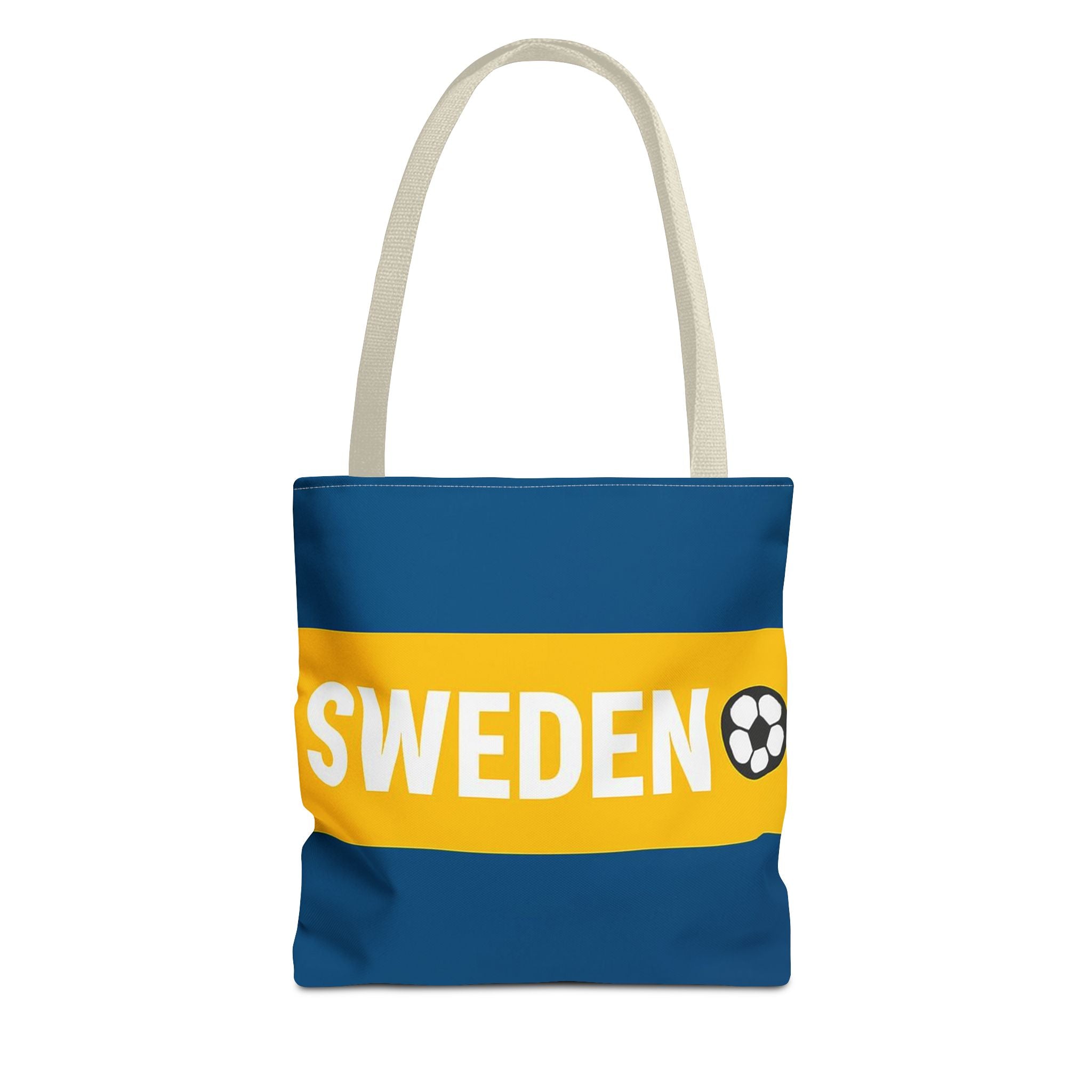 Sweden soccer stripe Tote Bag | Blue and gold football design