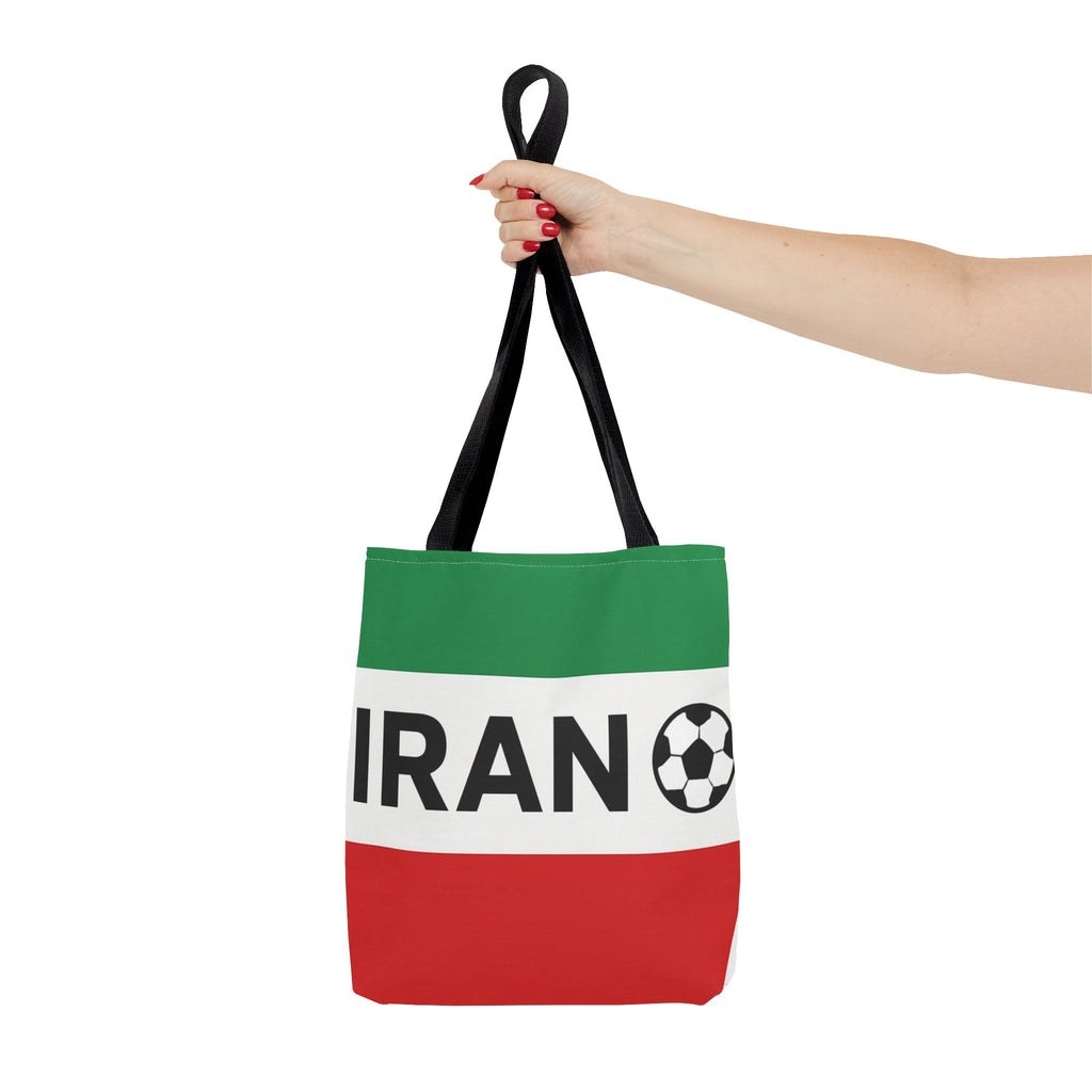 Iran Flag Soccer Tote Bag | Football Stripes Green White Red