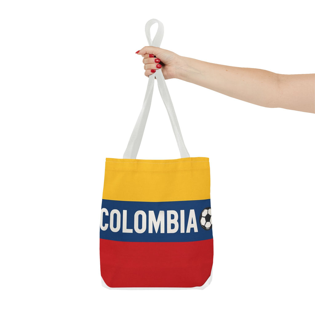 Colombia Soccer Fan Tote Bag | Yellow Blue Red Football Stripes