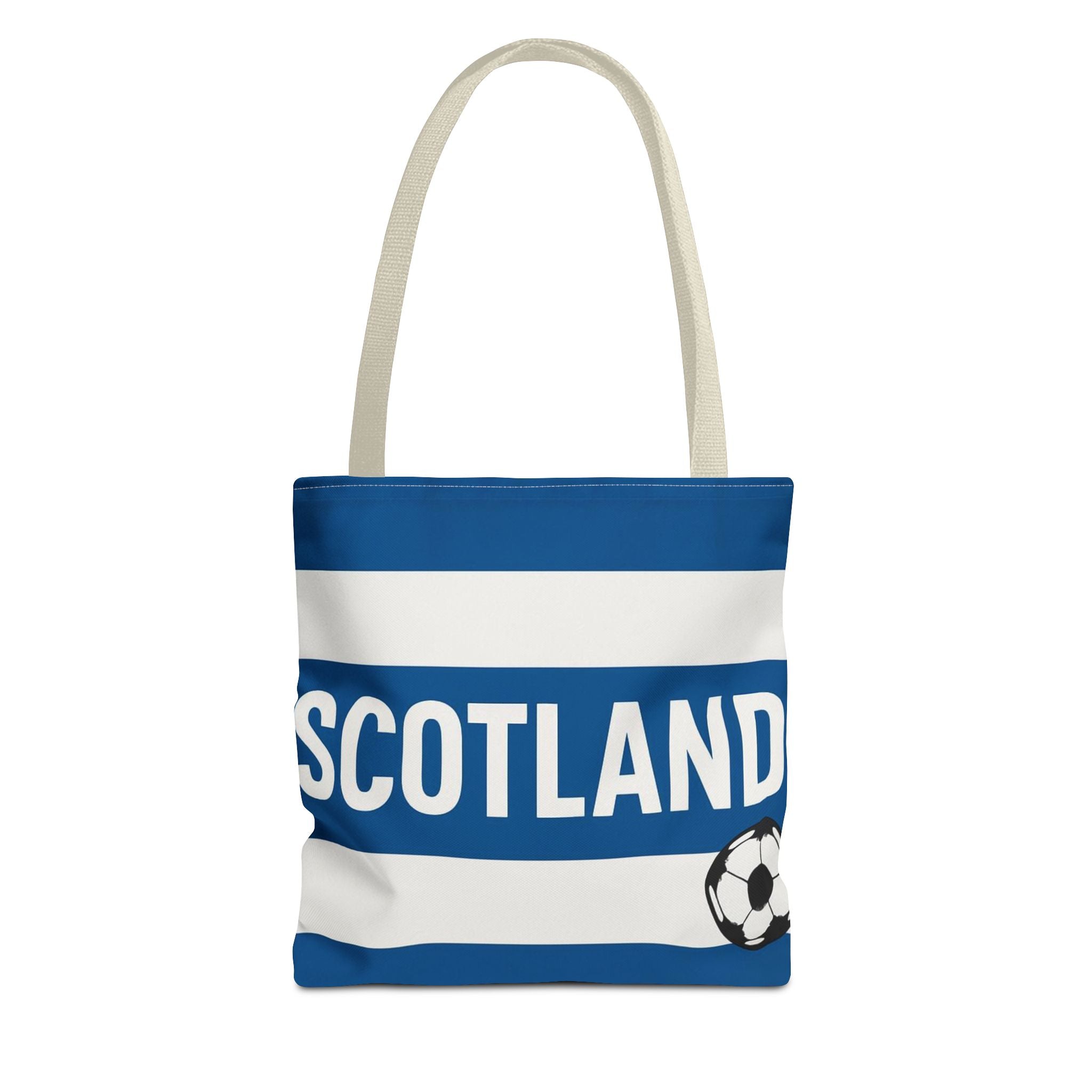 Scotland Football Stripes Tote Bag | Soccer Crest Blue White