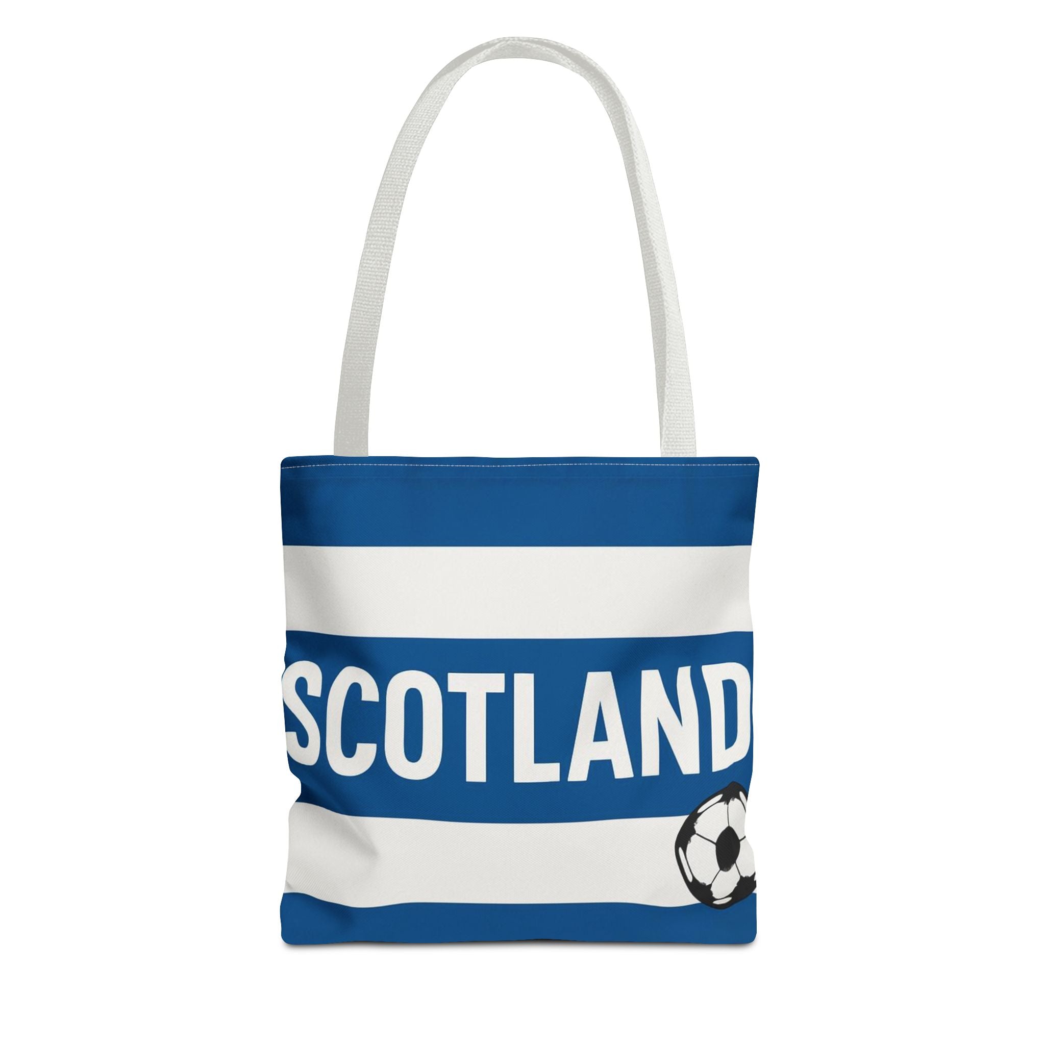 Scotland Football Stripes Tote Bag | Soccer Crest Blue White