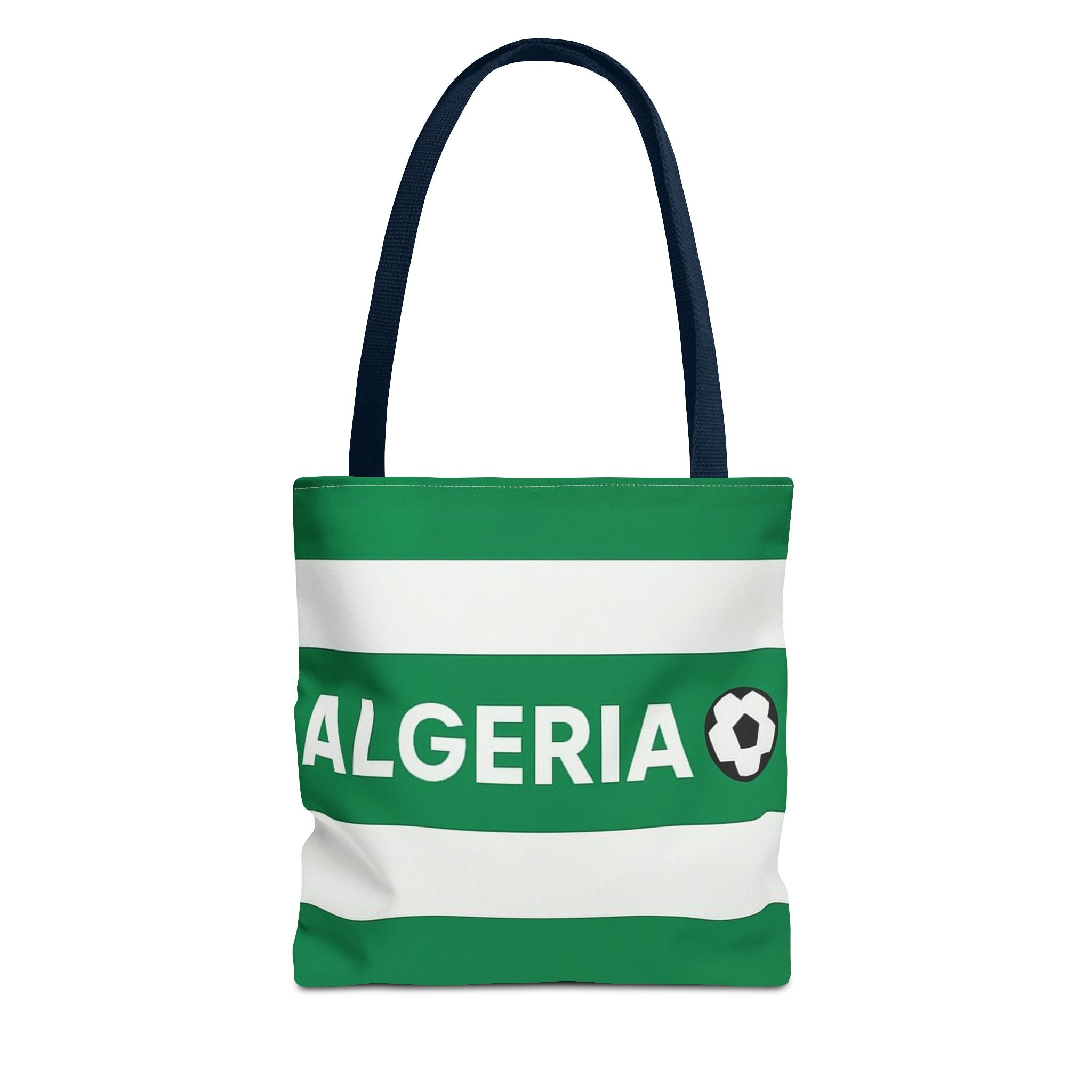Algeria Soccer Stripes Tote Bag | Green White Football Design