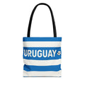 Uruguay Soccer Fan Tote Bag | White Blue Football Stripes