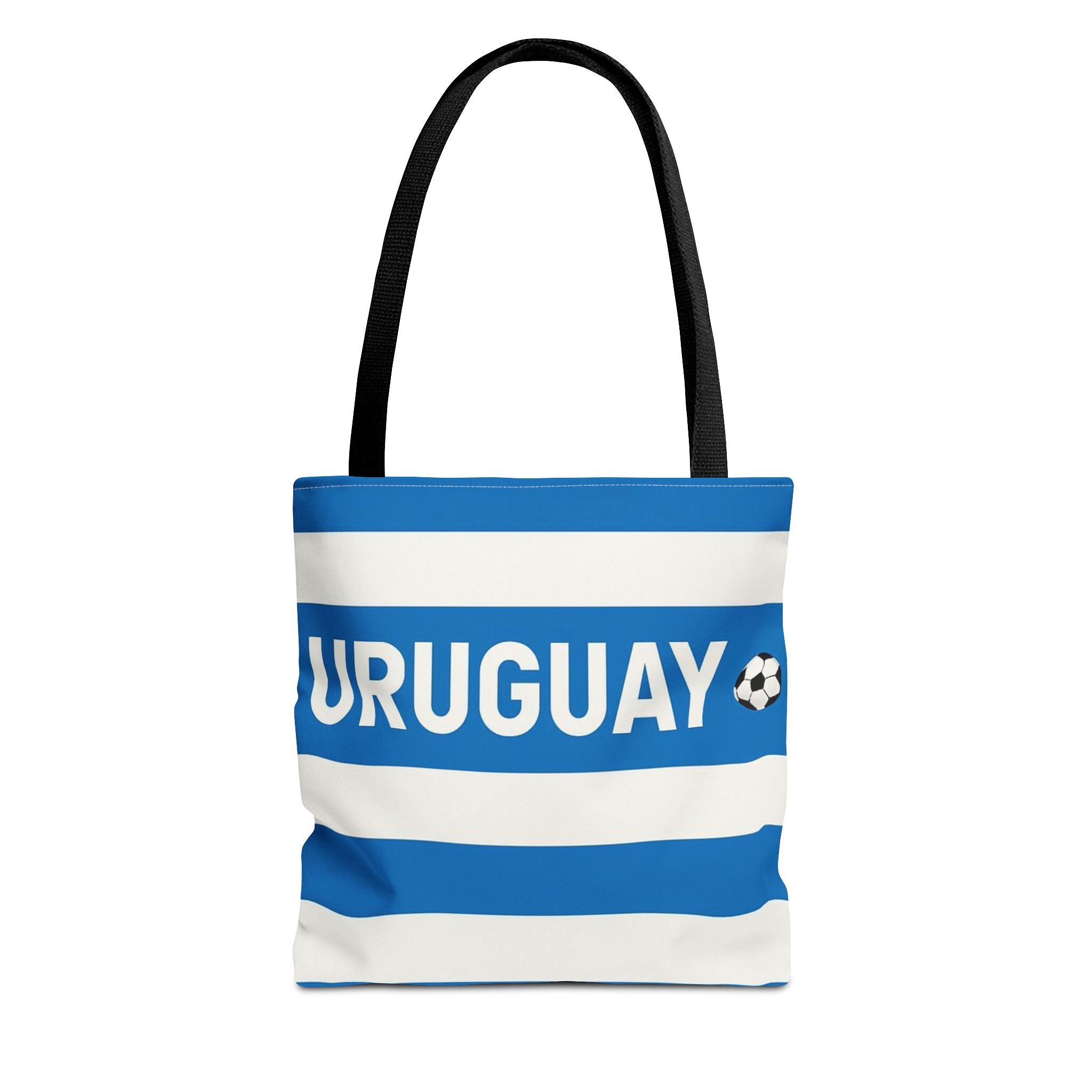 Uruguay Soccer Fan Tote Bag | White Blue Football Stripes
