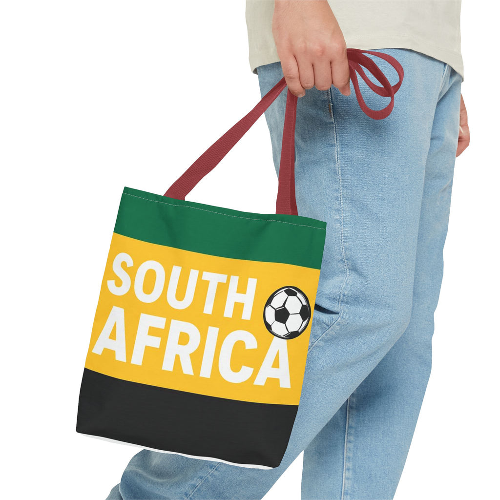 South Africa Soccer Fan Tote Bag | Green Gold Black Football Stripes