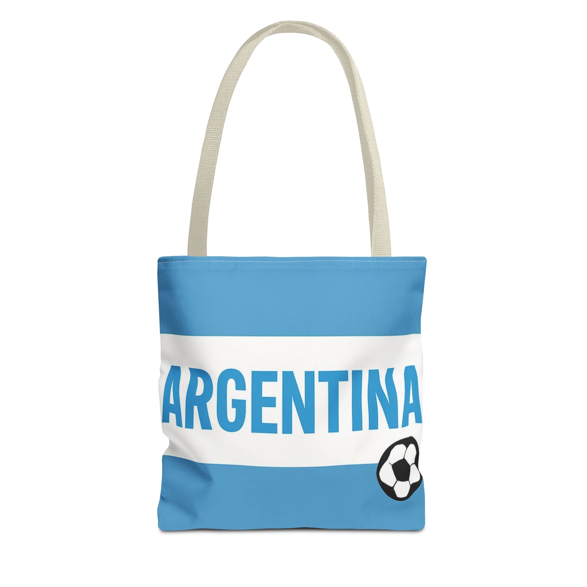 Argentina Soccer Fan Tote Bag | Light Blue White Football Stripes