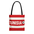 Tunisia Striped Soccer Scarf Tote Bag | Red White Football Fan