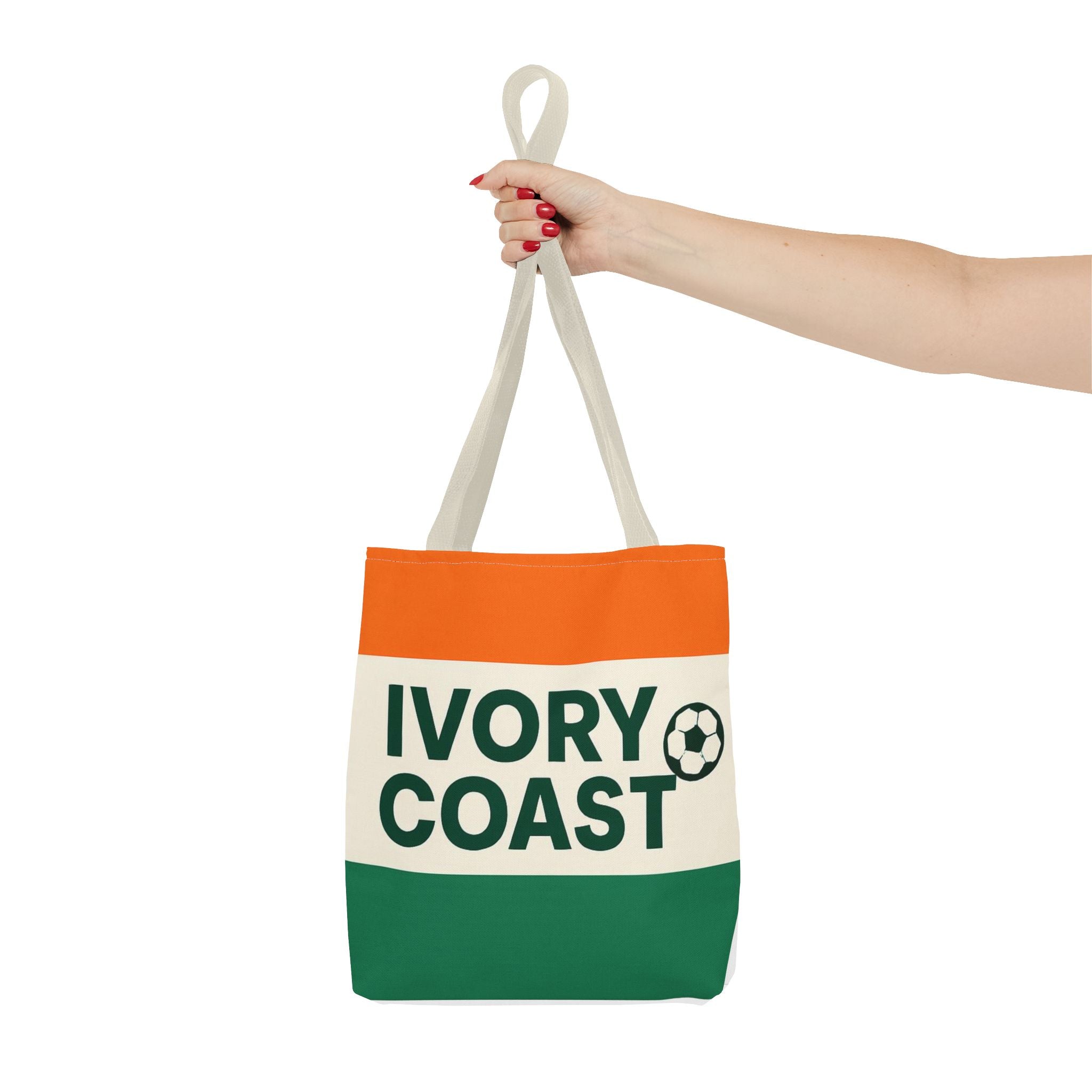 Ivory Coast Flag Stripe Soccer Tote Bag | National Football Tote