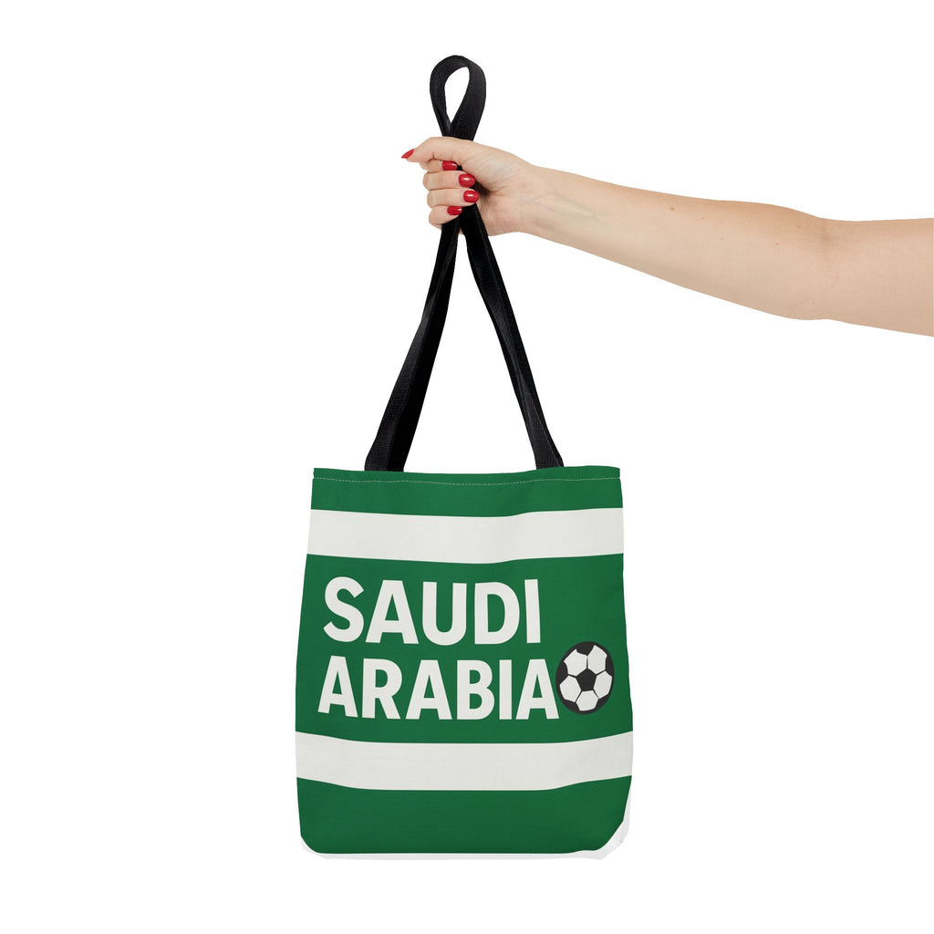 Saudi Arabia Soccer Tote Bag | Green Stripes Football Fan