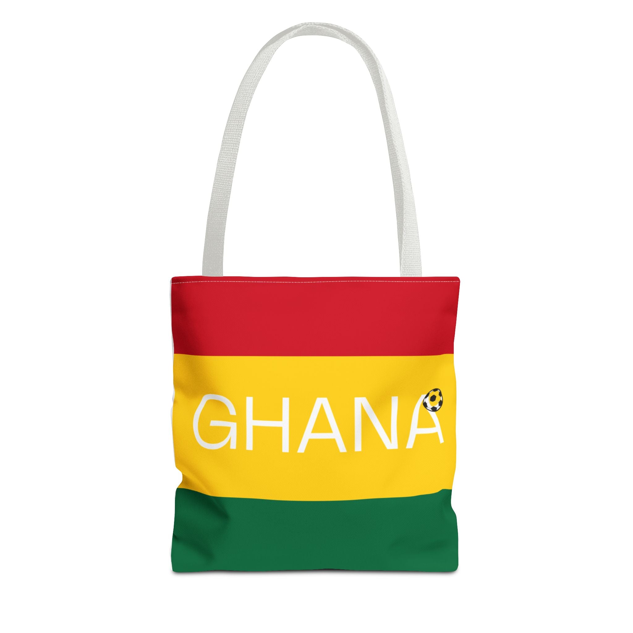Ghana flag stripes Tote Bag | Ghana text, red yellow green with black star