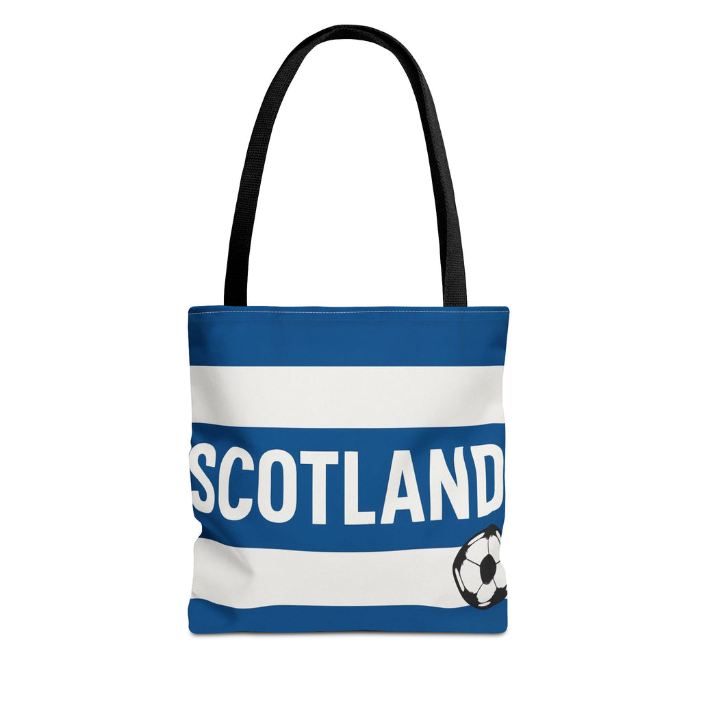 Scotland Football Stripes Tote Bag | Soccer Crest Blue White