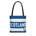 Scotland Football Stripes Tote Bag | Soccer Crest Blue White