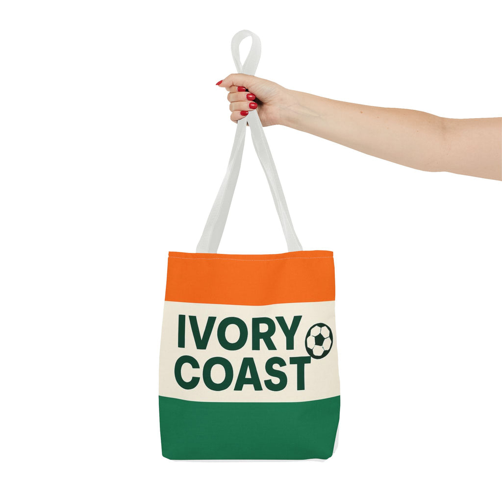 Ivory Coast Flag Stripe Soccer Tote Bag | National Football Tote