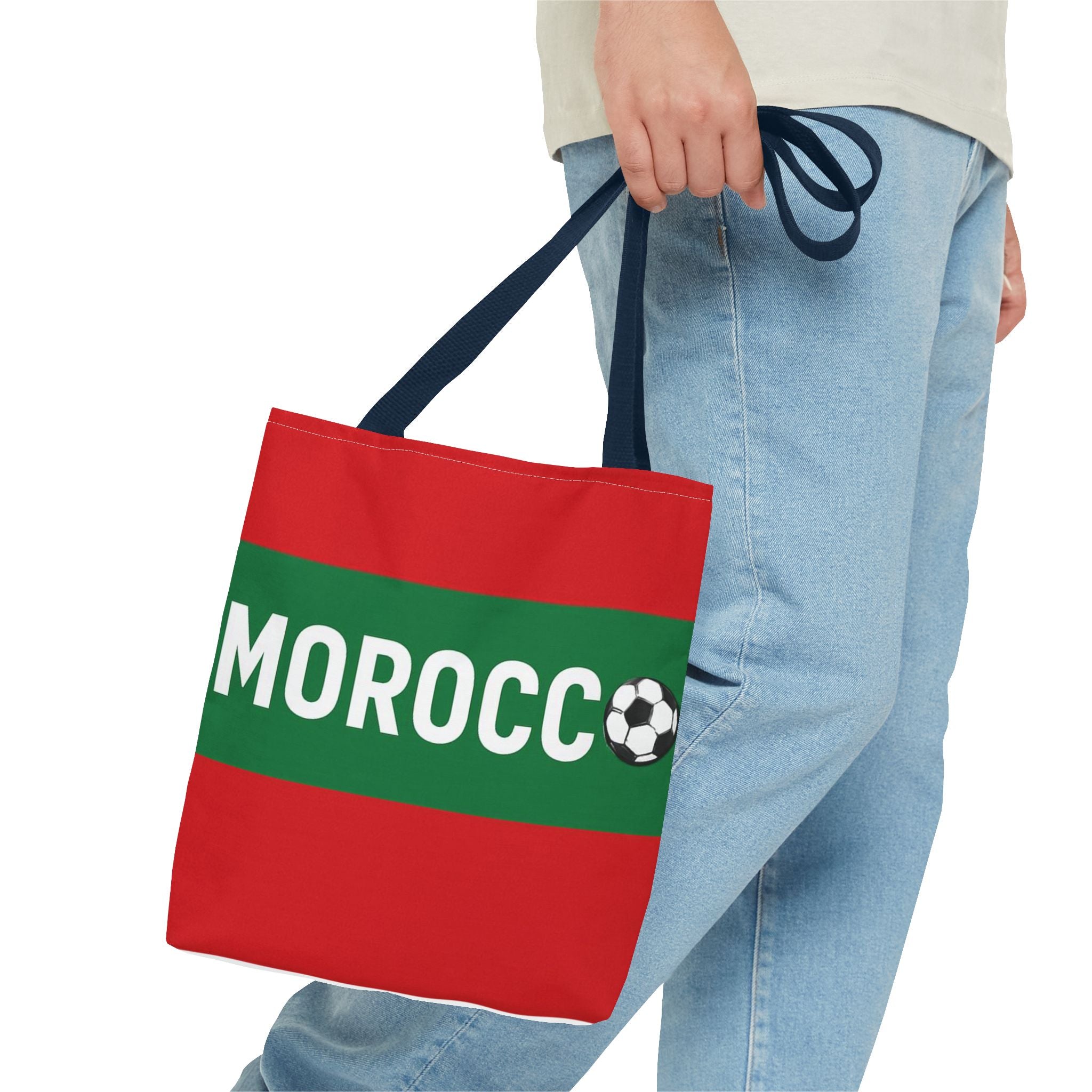 Morocco Soccer Tote Bag | Red Green Football Graphic
