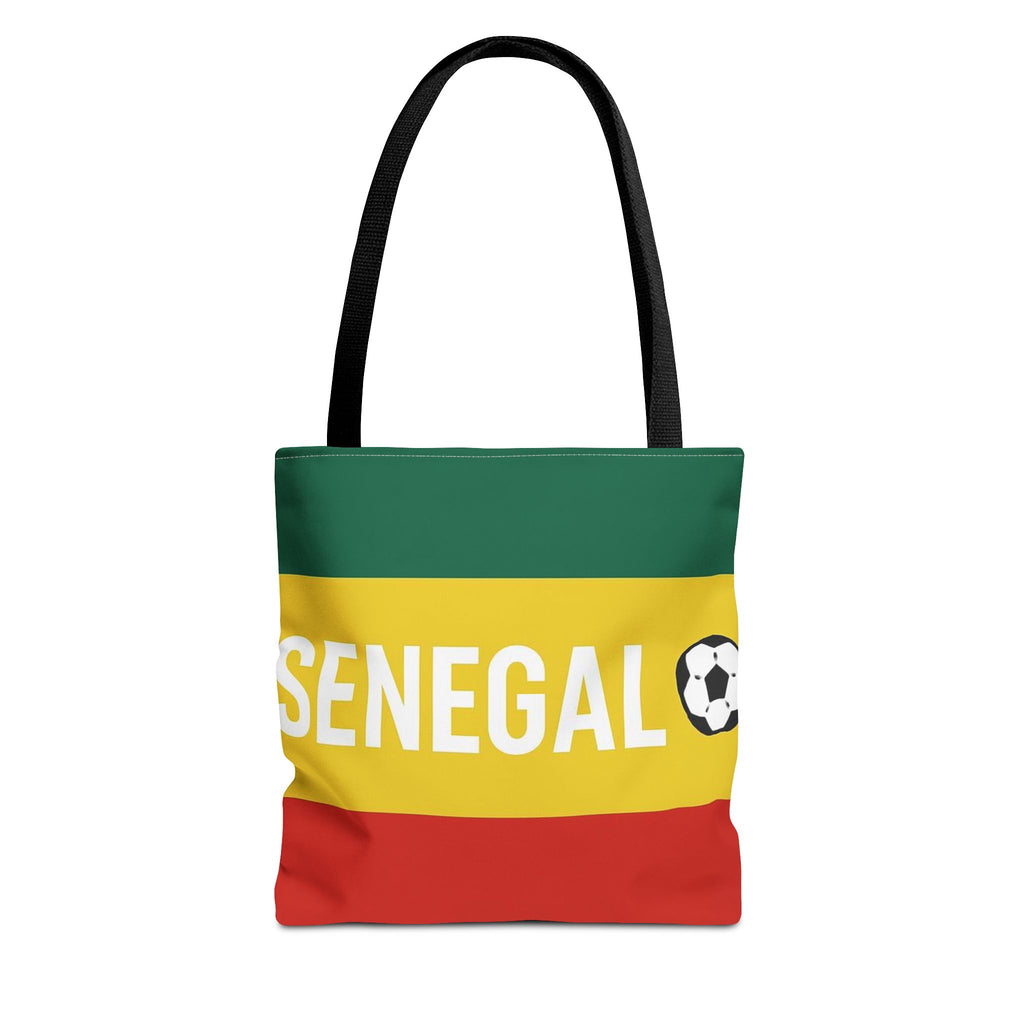 Senegal Flag Stripe with Soccer Ball Tote Bag