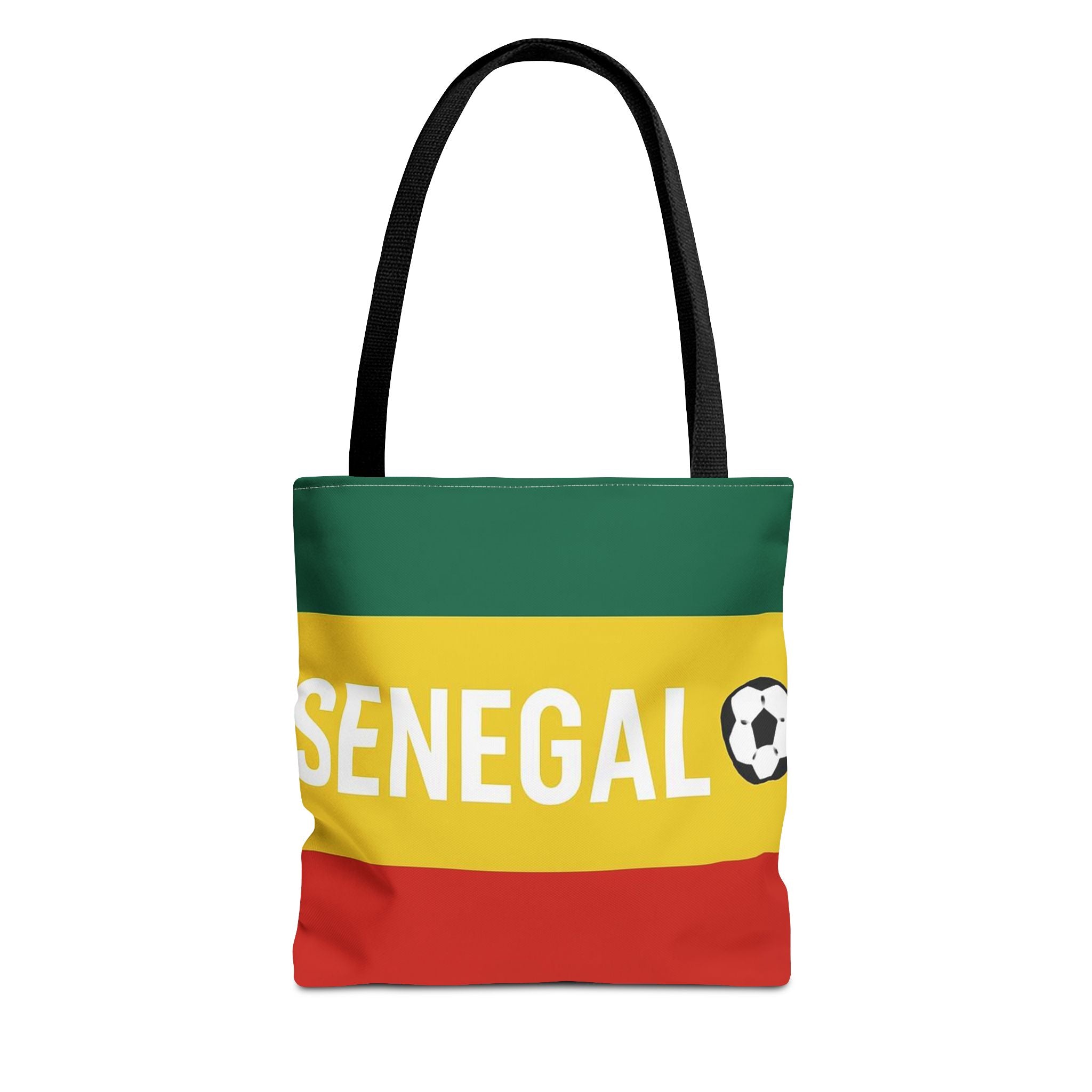 Senegal Flag Stripe with Soccer Ball Tote Bag